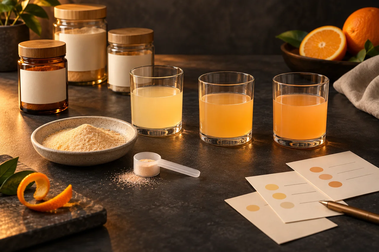 Illustrative powder formulation and sample development concept