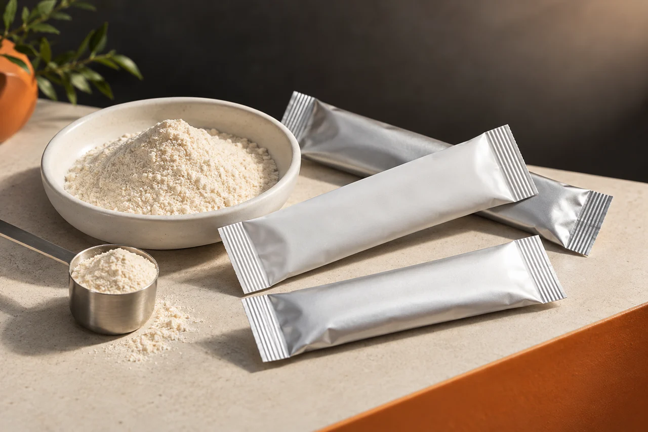 Illustrative supplied-powder evaluation and blank-stick samples